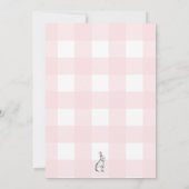 Bunny Rabbit Pink Gingham Christening Kaart (Achterkant)