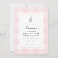 Bunny Rabbit Pink Gingham Christening