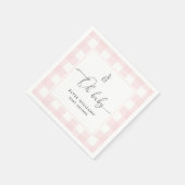 Bunny Rabbit Pink Gingham Oh Baby Paper Napkin Servet (Hoek)