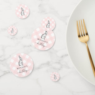 Bunny Rabbit Pink Gingham Table Confetti