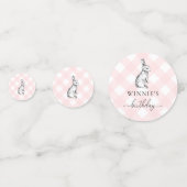 Bunny Rabbit Pink Gingham Table Confetti (Achterkanten)