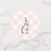 Bunny Rabbit Pink Gingham Table Confetti (Kleine voorkant)