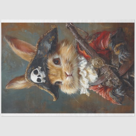 Bunny Rabbit Pirate Decoupage Tissuepapier (Voorkant)