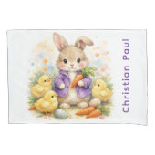 Bunny Rabbit Purple Jacket Baby Shower Gift Kussensloop (Voorkant)