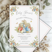 Bunny Rabbit Red Baby shower Kaart