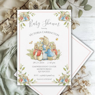 Bunny Rabbit Red Baby shower Kaart