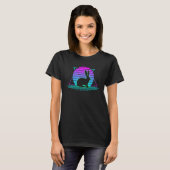 Bunny Rabbit Retro 80s Style Sunset Bunnies Graph T-shirt (Voorkant volledig)
