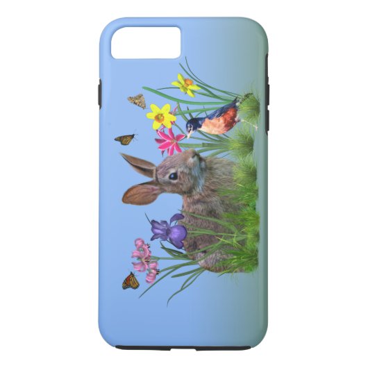 Bunny Rabbit, Robin en Flowers,  Case-Mate iPhone Case (Achterkant)