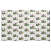 Bunny Rabbit, Robin en Flowers, Stof (Fat Quarter)