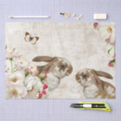 Bunny Rabbit Roos Flower Music Decoupage Pasen Tissuepapier (Craft)
