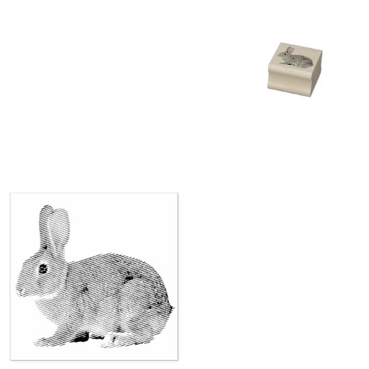 Bunny Rabbit Rubberstempel (Gestempeld)