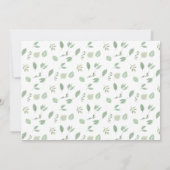 Bunny Rabbit Sage Floral Wreath Boy Baby shower Kaart (Achterkant)