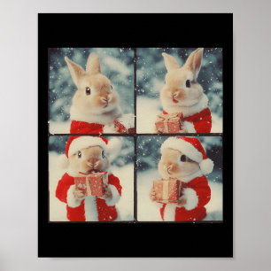 Bunny Rabbit Santa Animal Fotografie Kerstboom Poster