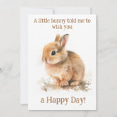 Bunny rabbit schattig gelukkig briefkaart (Voorkant)