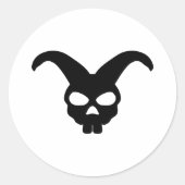 Bunny Rabbit Skull Ronde Sticker (Voorkant)