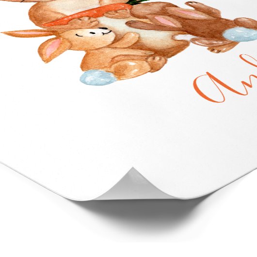 Bunny Rabbit Specialized Nursery Wall Art Poster (Hoek)