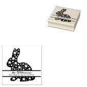 Bunny Rabbit Stars Monogram Retouradres Rubberstempel (Gestempeld)