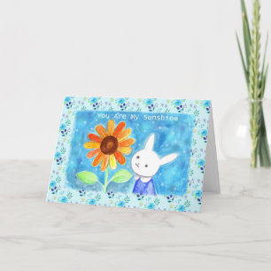 Bunny Rabbit Sunflower Je bent mijn Sunshine Love Kaart