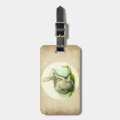 Bunny Rabbit Tan Faux Leather Bagagelabel (Voorkant verticaal)