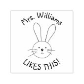 Bunny Rabbit Teacher Lof Custom Zelfinktende Stempel (Design)