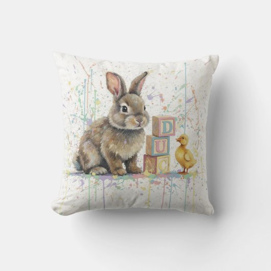 Bunny Rabbit Throw Cushion Kussen (Voorkant)