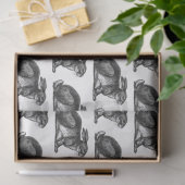 Bunny Rabbit Tissue Paper in Black & White Tissuepapier (Geschenk)