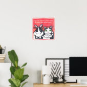 Bunny Rabbit & Tuxedo Cat Friends Poster (Thuiskantoor)