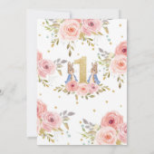 Bunny Rabbit Twin Girls 1e verjaardag Uitnodiging (Achterkant)