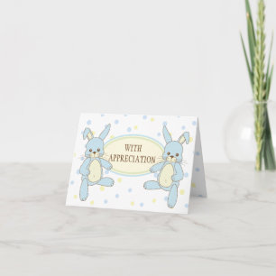 Bunny Rabbit Twins Bedankt Notecard