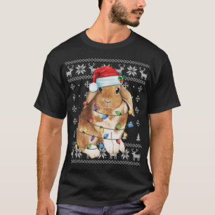 Bunny Rabbit Ugly Sweater Funny Xmas Tre T-shirt