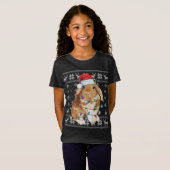 Bunny Rabbit Ugly Sweater Funny Xmas Tre T-shirt (Voorkant volledig)