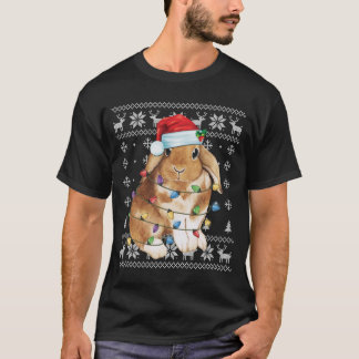 Bunny Rabbit Ugly Sweater Funny Xmas Tre T-shirt