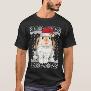 Bunny Rabbit Ugly Sweater Funny Xmas Tre T-shirt