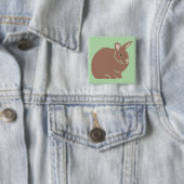 Bunny Rabbit Vierkante Button 5,1 Cm (In situ)