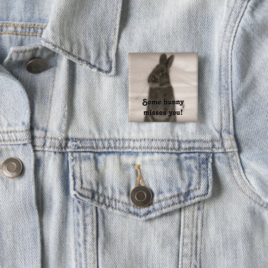 Bunny Rabbit Vierkante Button 5,1 Cm (In situ)