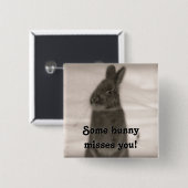 Bunny Rabbit Vierkante Button 5,1 Cm (Voorkant /achterkant)