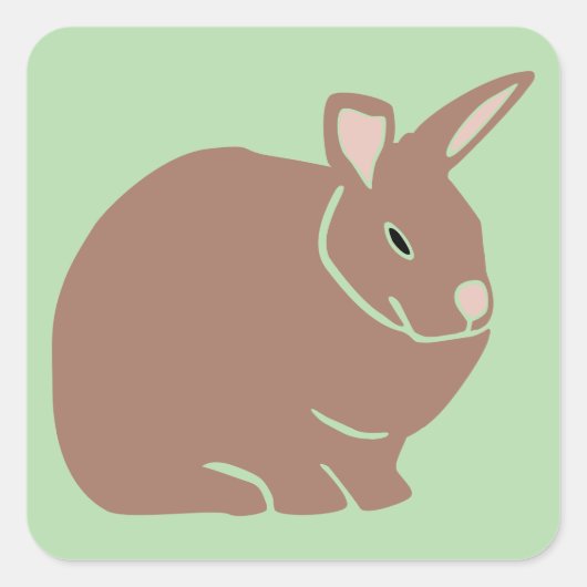 Bunny Rabbit Vierkante Sticker (Voorkant)