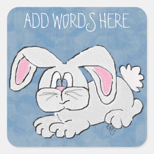 Bunny Rabbit Vierkante Sticker (Voorkant)