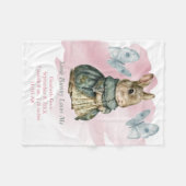 Bunny Rabbit Vlinder Roze Was Splash Baby Fleece Deken (Voorkant (Horizontaal))