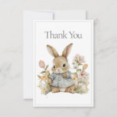 Bunny Rabbit Waterverf Baby Bedankt (Voorkant)