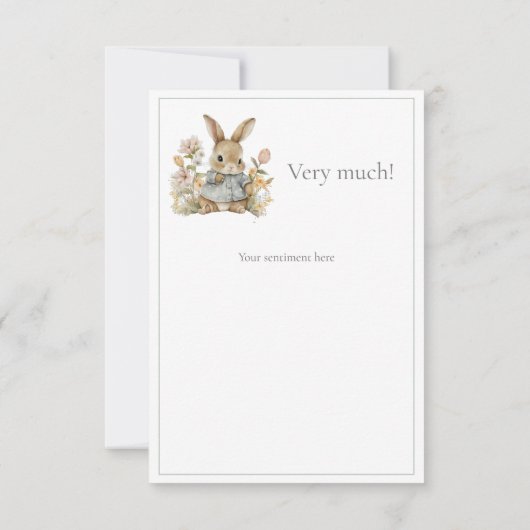 Bunny Rabbit Waterverf Baby Bedankt (Achterkant)