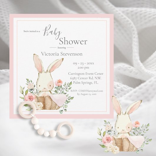 Bunny Rabbit Waterverf Baby shower