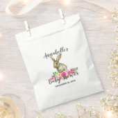 Bunny Rabbit Waterverf Bloemen Baby shower Dank Y Bedankzakje (Geknipt)