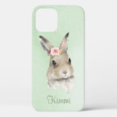 Bunny Rabbit Waterverf Green Name Minimalistics Case-Mate iPhone Case (Achterkant)