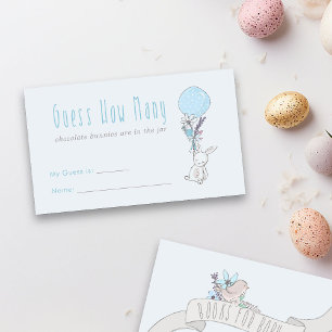 Bunny Rabbit weet hoeveel Baby shower er is Informatiekaartje