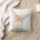 Bunny Rabbit Whimsical Pink Baby Nursery Pillow Kussen (Deken)