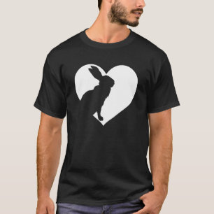 Bunny Rabbit White Heart Happy Paasdag T-shirt