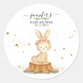 Bunny Rabbit wildlife forest baby Ronde Sticker (Voorkant)