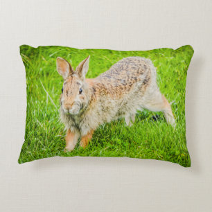 Bunny Rabbit Wildlife Green Natuur Accent Pillow Accent Kussen