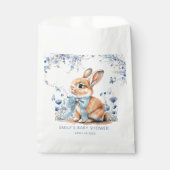 Bunny Rabbit Willdflower Baby shower Boy Bedankzakje (Voorkant)
